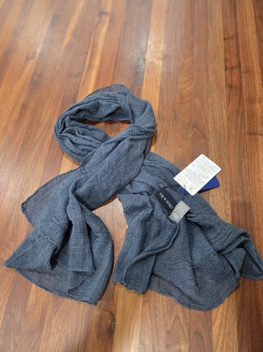 Chloe & Lex Insect Shield Scarf Blue Crinkled Scarf NWT